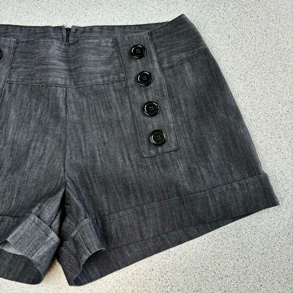 Dots Stretch Denim Dark Grey Sailor Shorts sz 7/8